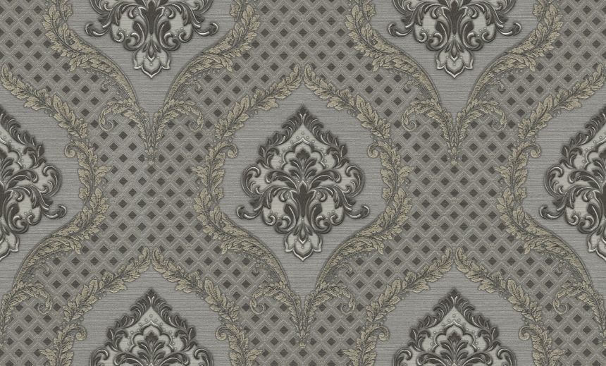 Luxury brown-silver baroque wallpaper, GF62032, Gianfranco Ferre´Home N.3, Emiliana Parati