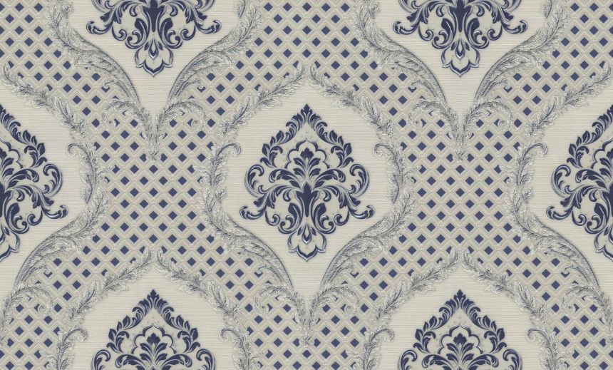 Luxury blue-silver baroque wallpaper, GF62033, Gianfranco Ferre´Home N.3, Emiliana Parati