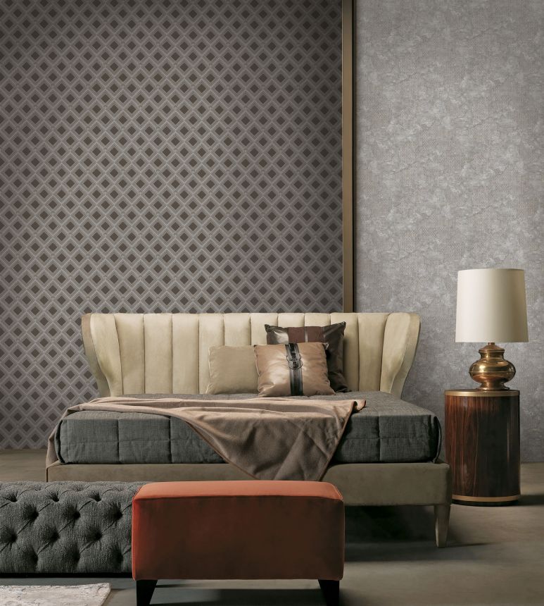 Luxury silver-bronze geometric non-woven wallpaper, GF62066, Gianfranco Ferre´Home N.3, Emiliana Parati