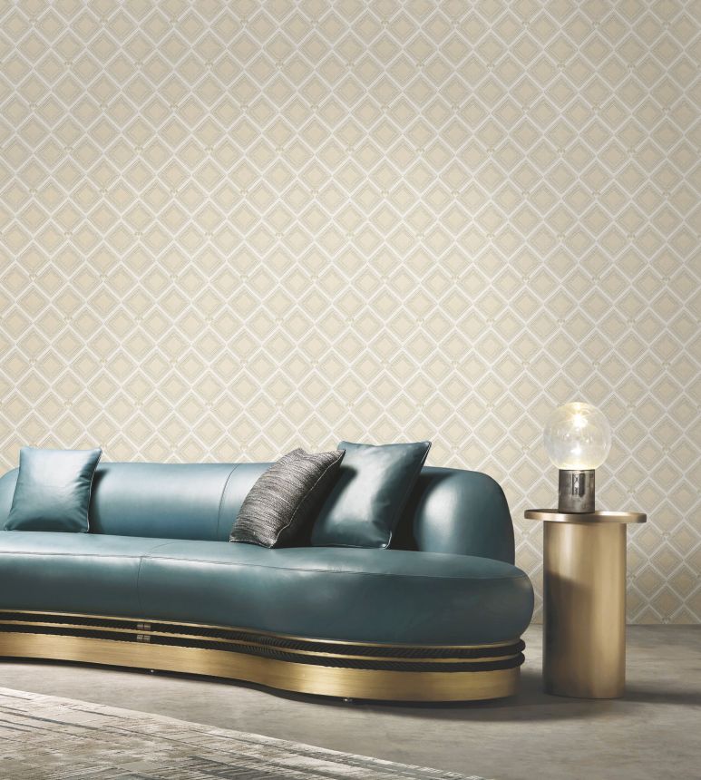 Luxury gold-cream geometric non-woven wallpaper, GF62068, Gianfranco Ferre´Home N.3, Emiliana Parati