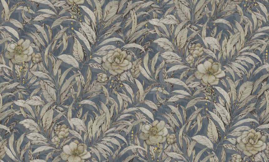 Luxury blue-gold floral non-woven wallpaper, GF62069, Gianfranco Ferre´Home N.3, Emiliana Parati