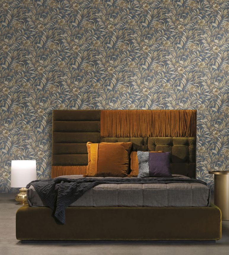 Luxury blue-gold floral non-woven wallpaper, GF62069, Gianfranco Ferre´Home N.3, Emiliana Parati