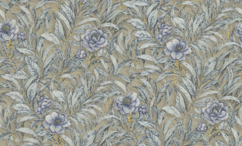 Luxury gold-blue floral non-woven wallpaper, GF62070, Gianfranco Ferre´Home N.3, Emiliana Parati