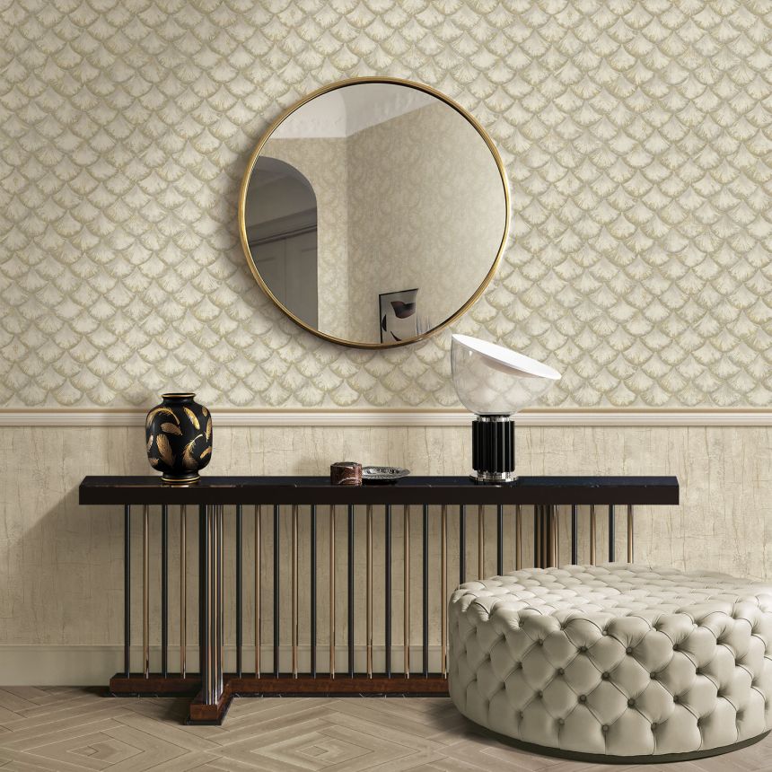 Luxury brown-gold wallpaper, imitation of cracked plaster, 86050, Valentin Yudashkin 5, Emiliana Parati