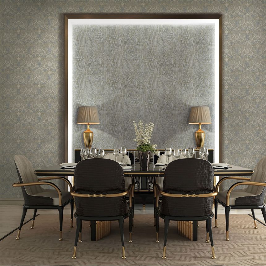 Luxury gray-gold textured non-woven wallpaper, 86087, Valentin Yudashkin 5, Emiliana Parati