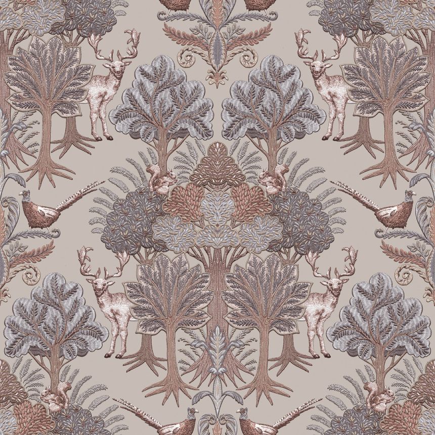 Luxury wallpaper, trees, animals, TP422302, Tapestry, Design ID