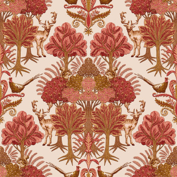 Luxury wallpaper, trees, animals, TP422304, Tapestry, Design ID