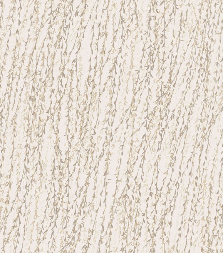 Beige wallpaper, twigs, leaves, TP422501, Tapestry, Design ID