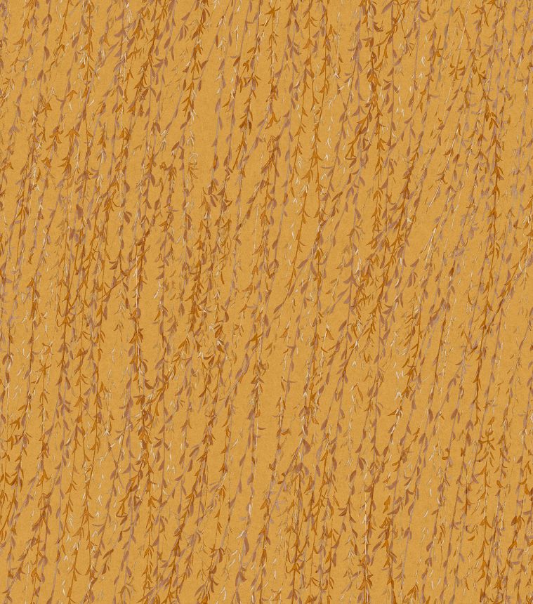 Orange wallpaper, twigs, leaves, TP422503, Tapestry, Design ID