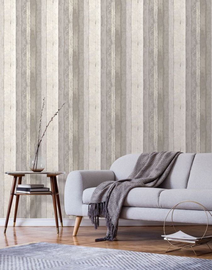 Luxury non-woven wallpaper Wood EE22568, Distressed Wood, Essentials, Decoprint