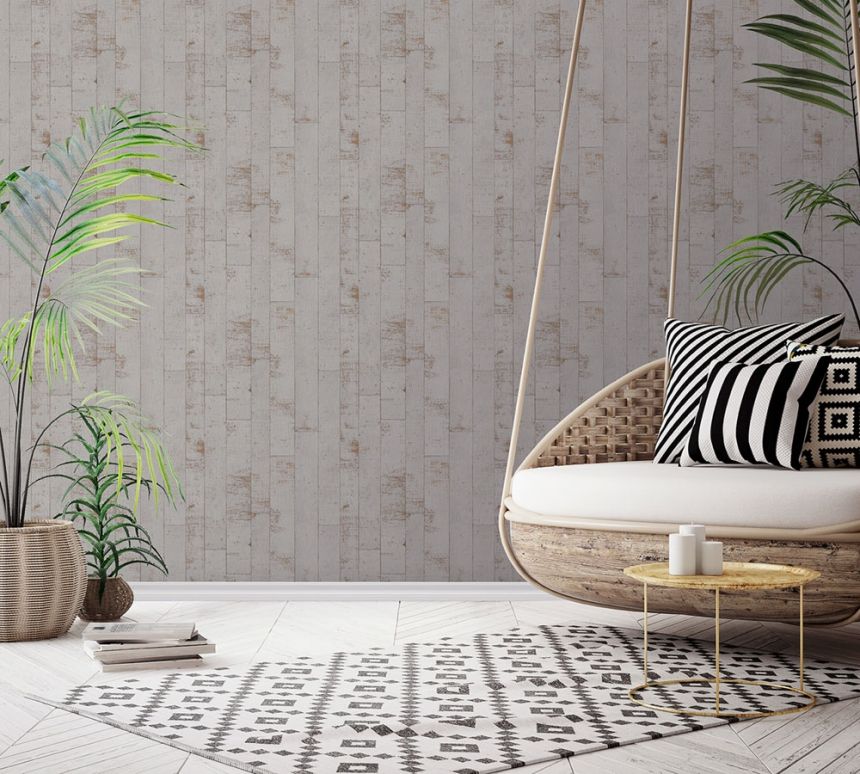 Luxury non-woven wallpaper EE22564, Metallic Wood, Essentials, Decoprint