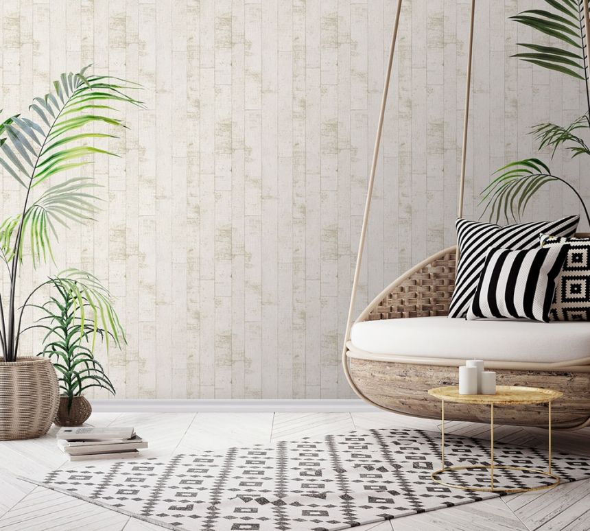 Luxury non-woven wallpaper EE22563, Metallic Wood, Essentials, Decoprint