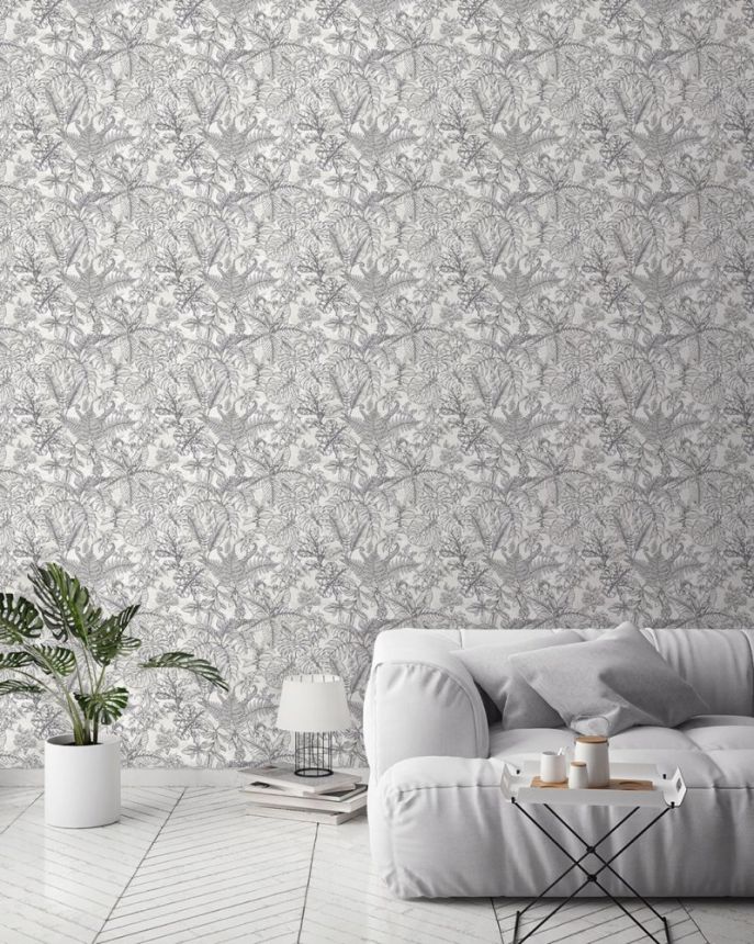 Luxury non-woven wallpaper Leaves EE22547, Allover Leaf, Essentials, Decoprint