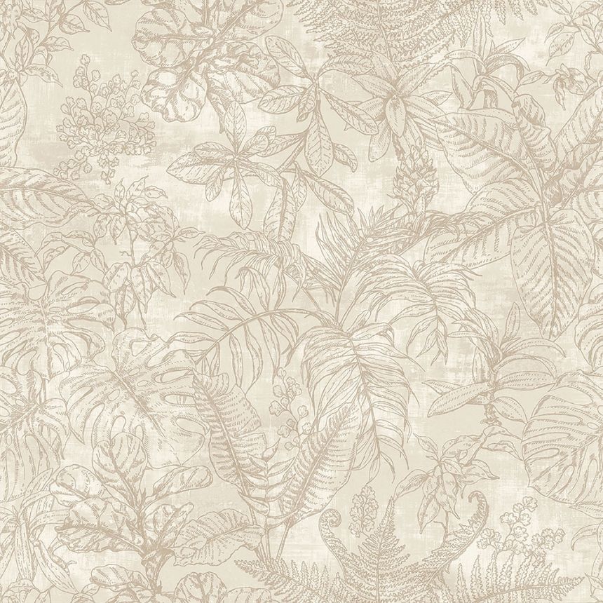 Luxury non-woven wallpaper EE22545, Allover Leaf, Essentials, Decoprint