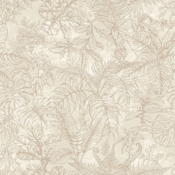 Luxury non-woven wallpaper EE22545, Allover Leaf, Essentials, Decoprint