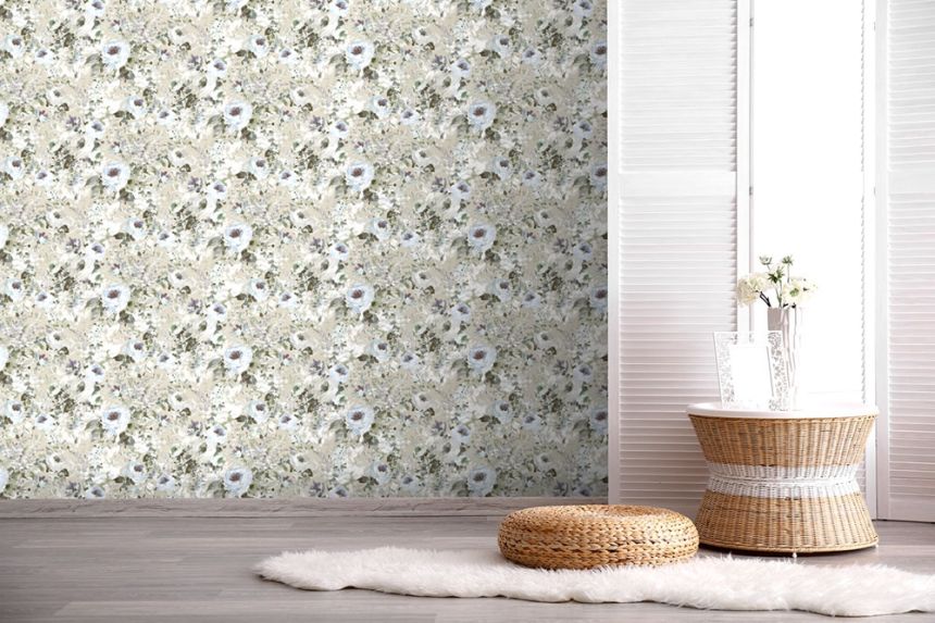 Luxury non-woven wallpaper EE22549, Pastel Floral, Essentials, Decoprint