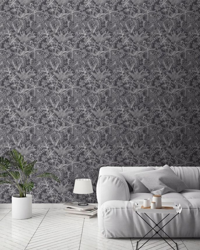 Luxury non-woven wallpaper EE22548, Allover Leaf, Essentials, Decoprint