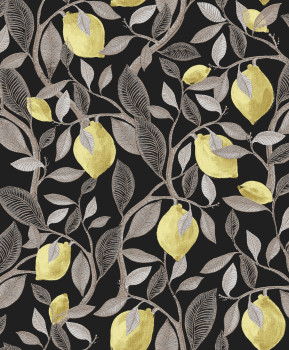 Black wallpaper with a lemon tree,  ILA101, Aquila, Khroma by Masureel