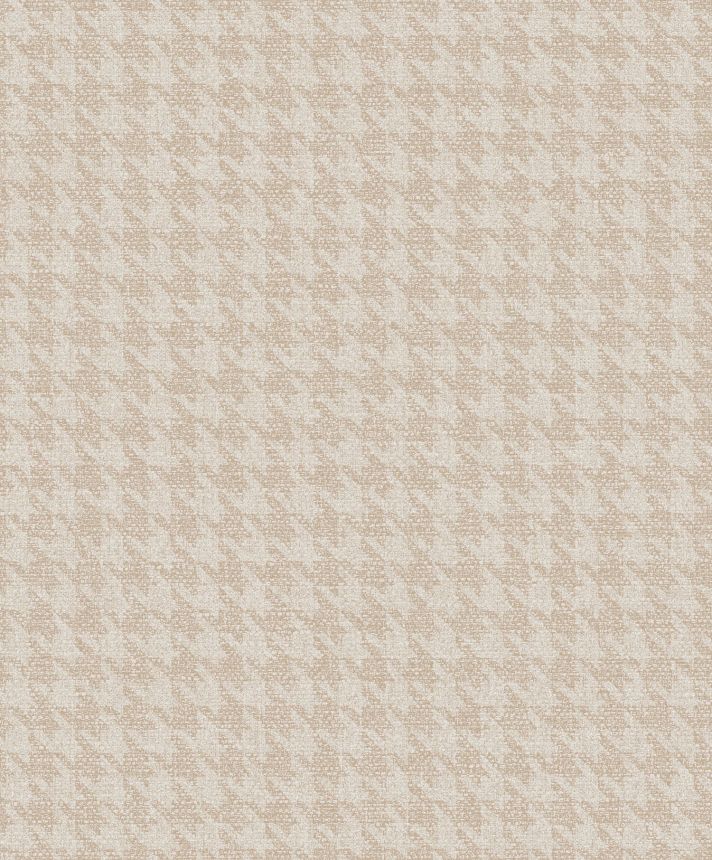 Beige wallpaper, fabric imitation, rooster foot pattern, ILA501, Aquila, Khroma by Masureel