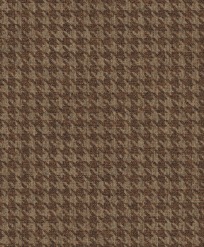 Brown wallpaper, fabric imitation, rooster foot pattern, ILA502, Aquila, Khroma by Masureel