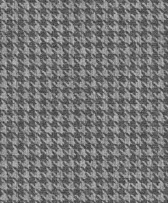 Black-silver wallpaper, fabric imitation,  rooster foot pattern, ILA503, Aquila, Khroma by Masureel