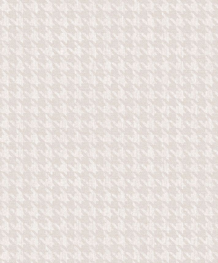 White wallpaper, fabric imitation, rooster foot pattern, ILA504, Aquila, Khroma by Masureel