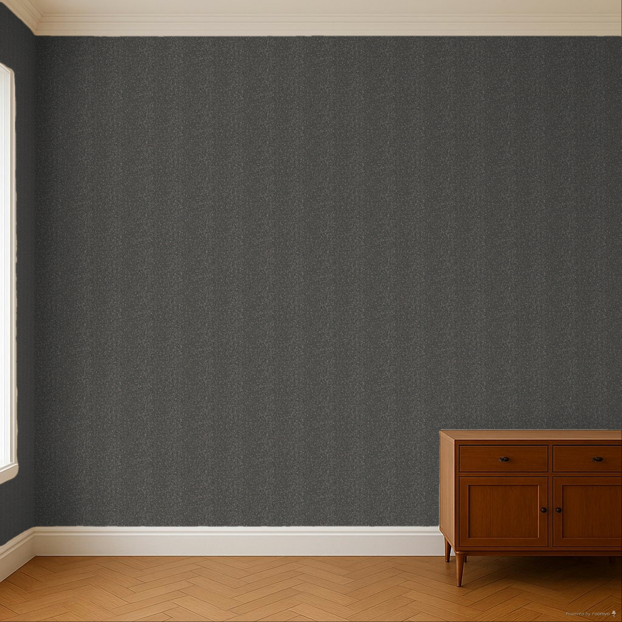 Black wallpaper, imitation tweed striped fabric, ILA605, Aquila, Khroma by Masureel