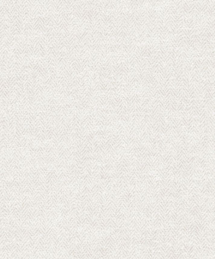 White wallpaper, fabric imitation, herringbone pattern, ILA703, Aquila, Khroma by Masureel
