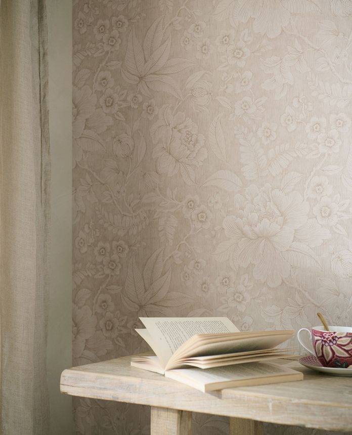 Beige wallpaper with floral pattern, 333100 Pip Studio 6, Eijffinger