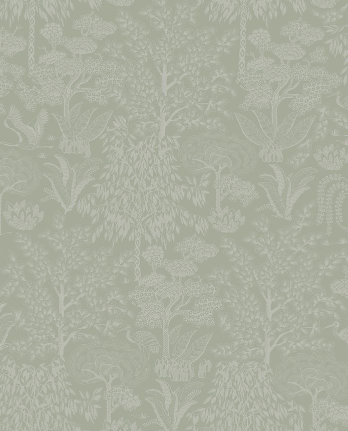 Green-silver wallpaper, trees, 333111 Pip Studio 6, Eijffinger