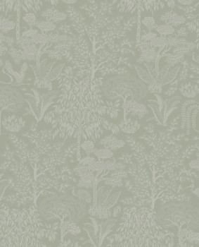 Green-silver wallpaper, trees, 333111 Pip Studio 6, Eijffinger