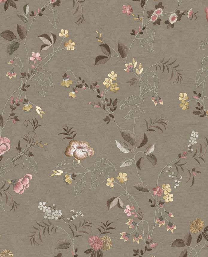 Brown floral wallpaper, 333133 Pip Studio 6, Eijffinger