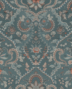 Blue floral wallpaper, baroque pattern, 333151 Pip Studio 6, Eijffinger
