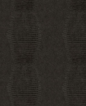 Black non-woven wallpaper, imitation animal skin, 333233, Unify, Eijffinger