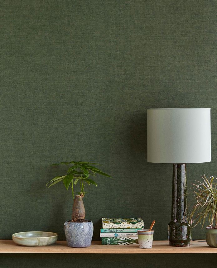 Green non-woven wallpaper, fabric imitation, 333247, Unify, Eijffinger