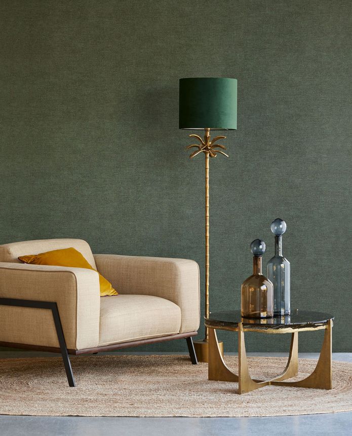 Green non-woven wallpaper, fabric imitation, 333275, Unify, Eijffinger