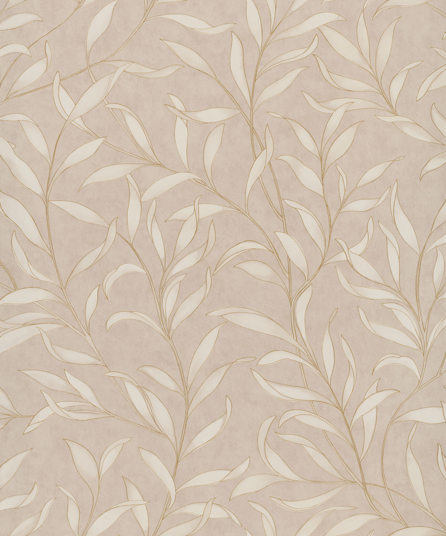 Beige wallpaper with twigs, leaves, 221325, Botanical, BN Walls