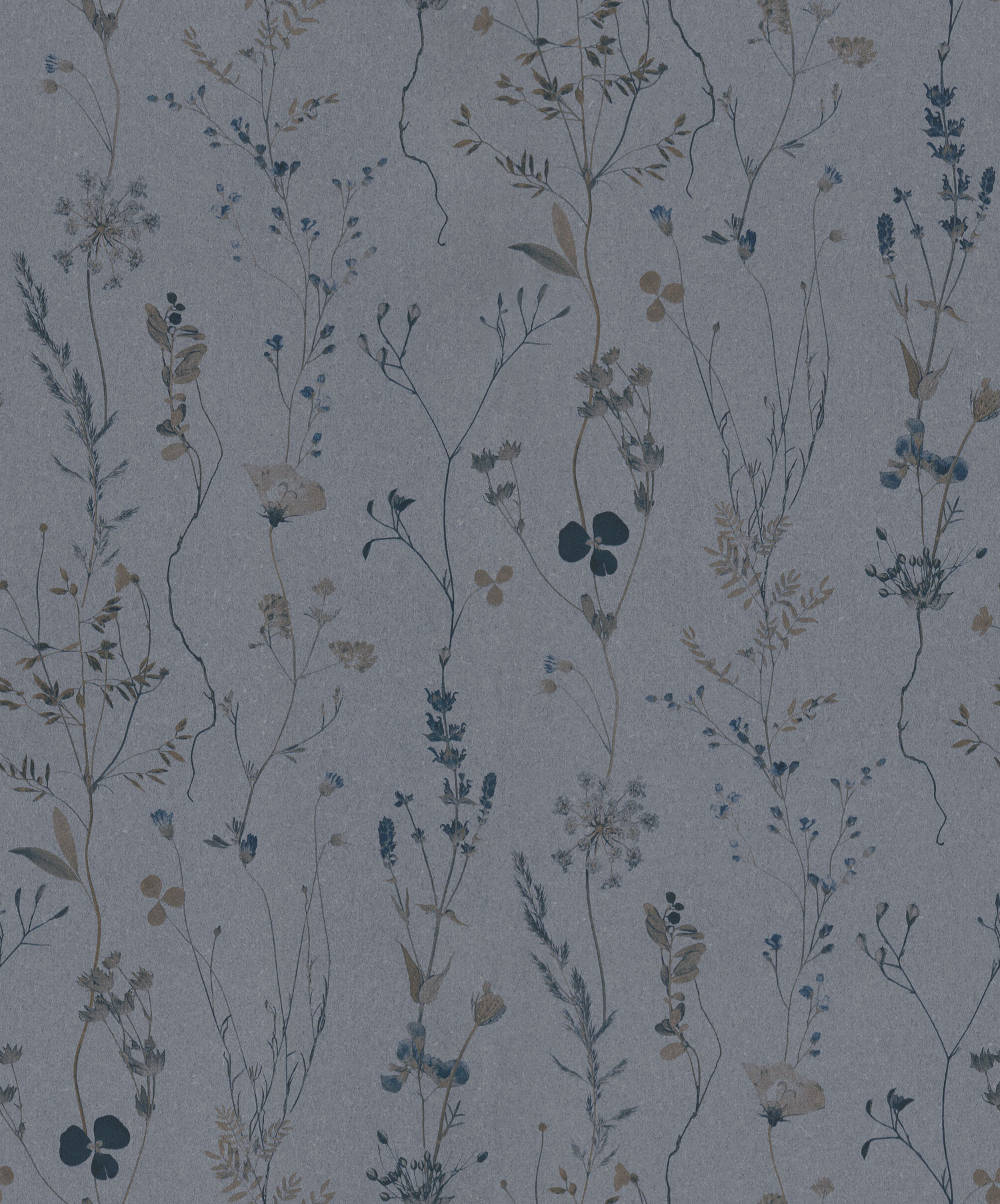Blue wallpaper with meadow flowers, 221341, Botanical, BN Walls