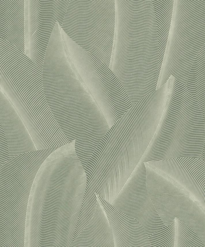 Green wallpaper with leaves, AL26221, Allure, Decoprint