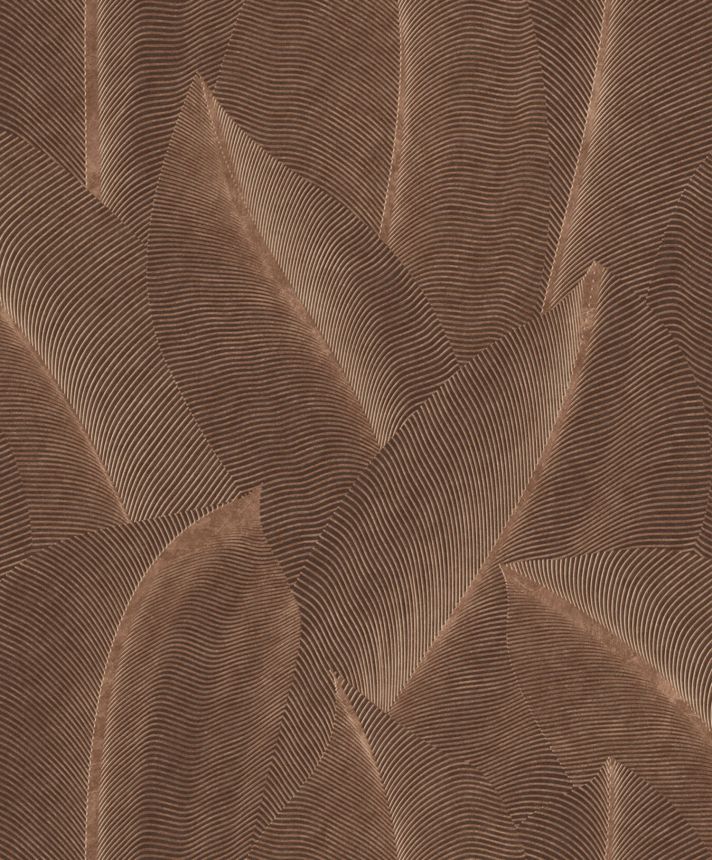 Brown wallpaper with leaves, AL26222, Allure, Decoprint