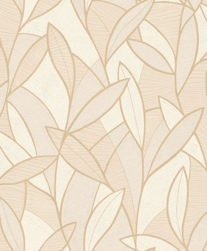 Beige-gold wallpaper with leaves, AL26231, Allure, Decoprint