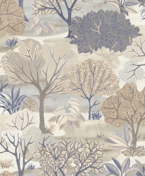 Blue-beige wallpaper, trees, AL26250, Allure, Decoprint