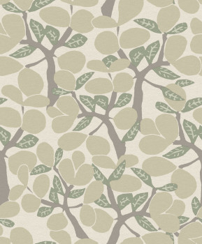 Beige non-woven wallpaper, twigs, trees, BA26050, Brazil, Decoprint
