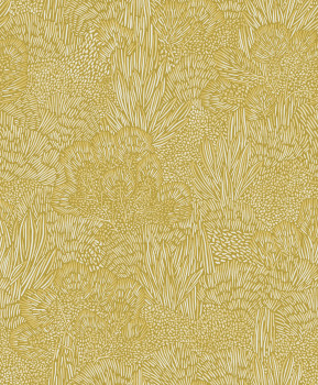 Gold-yellow wallpaper, landscape, trees, BA26061, Brazil, Decoprint
