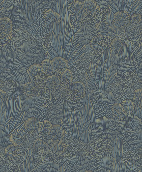 Blue-gold wallpaper, landscape, trees, BA26064, Brazil, Decoprint