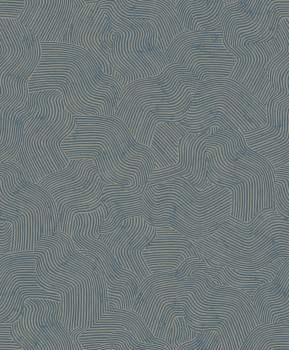 Blue-gold geometric pattern wallpaper, BA26092, Brazil, Decoprint