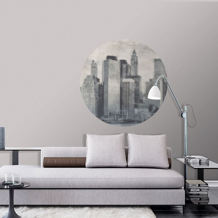 Pre-pasted circular non-woven wallpaper, City, PLC028, Platinum Shapes, Decoprint