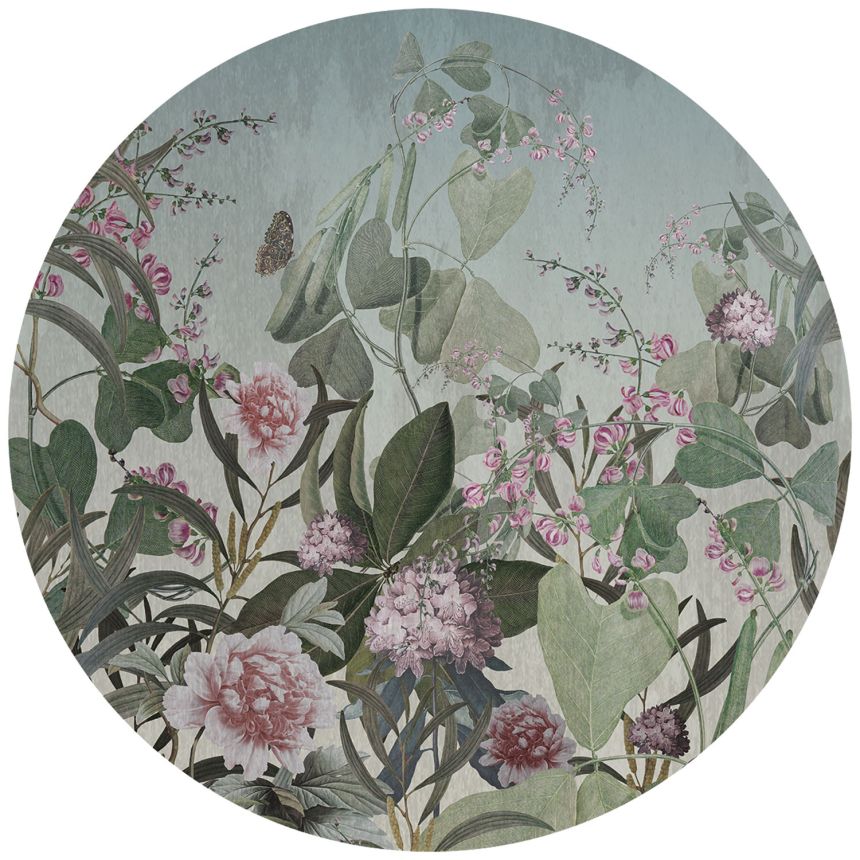 Pre-pasted circular floral non-woven wallpaper, PLC029, Platinum Shapes, Decoprint
