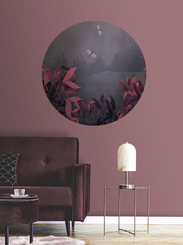 Pre-pasted circular non-woven wallpaper, Dragonflies, PLC044, Platinum Shapes, Decoprint