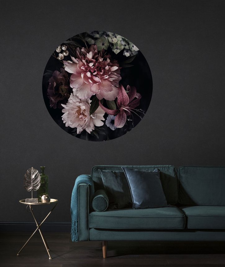 Pre-pasted circular floral non-woven wallpaper, PLC047, Platinum Shapes, Decoprint